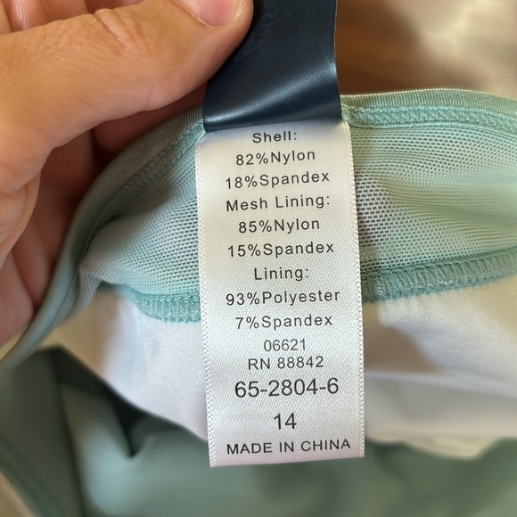 Gabifresh X Swimsuits for all Mesh Trimmed Light Green High Waisted Swim Bottom - Picture 5 of 5